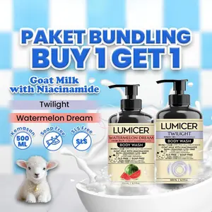 TWILIGHT & WATERMELON LUMICER BODY WASH (BUY 1 GET 1) 2 X 500 ML -  SABUN MENCERAHKAN MELEMBAPKAN ATASI BAU BADAN, NON SLS GOAT MILK & NIACINAMIDE