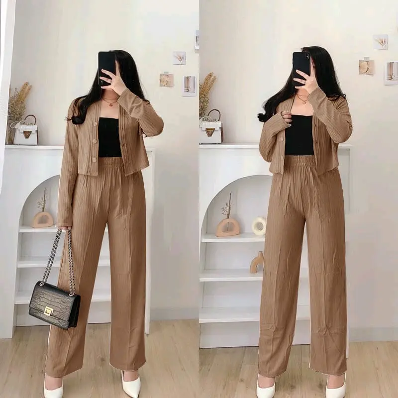O2 Fashion / set casey 2in1 / bisa cod setelan kekinian / gratis ongkir / knit import Wanita