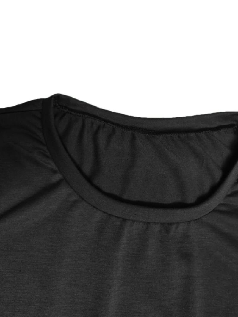 Product Introduction of Women's Plain Round Neck Split Side Long Dress, Casual Short Sleeve Crew Neck Dress for Summer, Ladies Clothes for Daily Wear, Casual Dresses 14