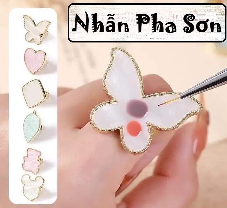 Nhẫn pha sơn chụp ảnh trang trí móng tay nail
