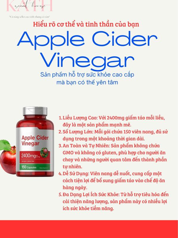 [Kath] Viên táo hữu cơ hỗ trợ sức khỏe [hộp nhựa] chính hãng