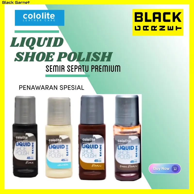 COLOLITE LIQUID SHOE POLISH Semir Sepatu Cair Kulit Praktik Mengkilap Sepatu Hitam Coklat Putih Netral Pria Wanita 45ml 0