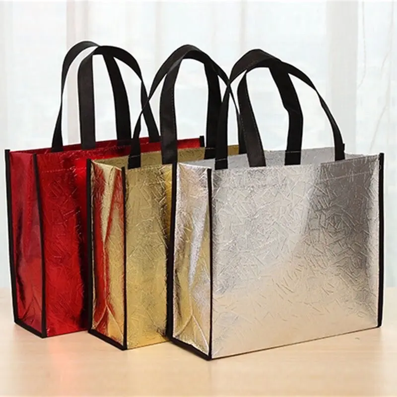Laser Eco Bag PVC Coated Cotton Quilted Tote Bag Large Capacity Shoulder Shopping Portable Handbag