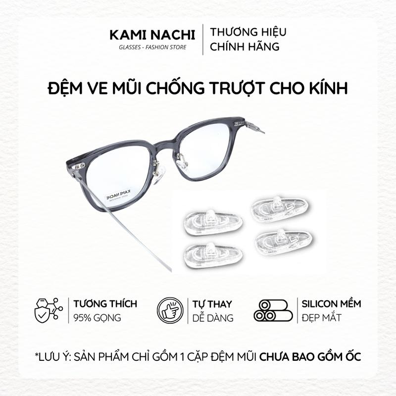 Bộ 2 miếng đệm mũi trong suốt bằng silicon cho kính kim loại KAMI NACHI