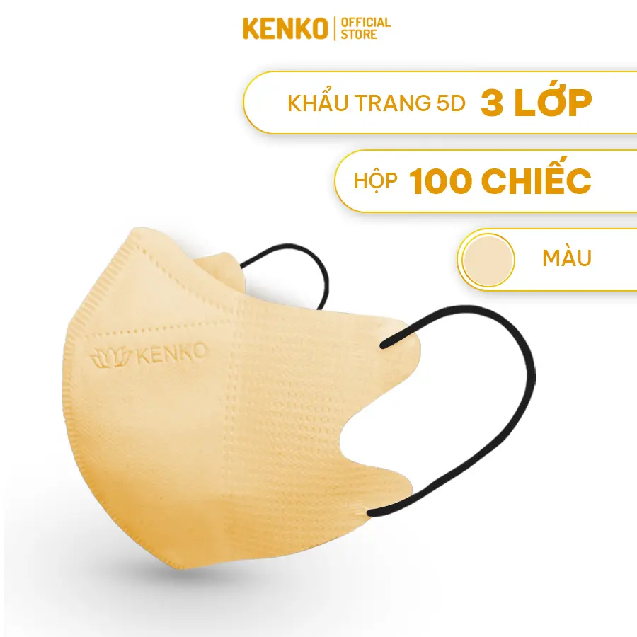 [COMBO 100 TRẮNG] Khẩu Trang 5D Y Tế 3 Lớp Lọc Kháng Khuẩn Chống Nắng KENKO, Khẩu Trang 5D Chống Nắng Bụi Mịn Tia UV400