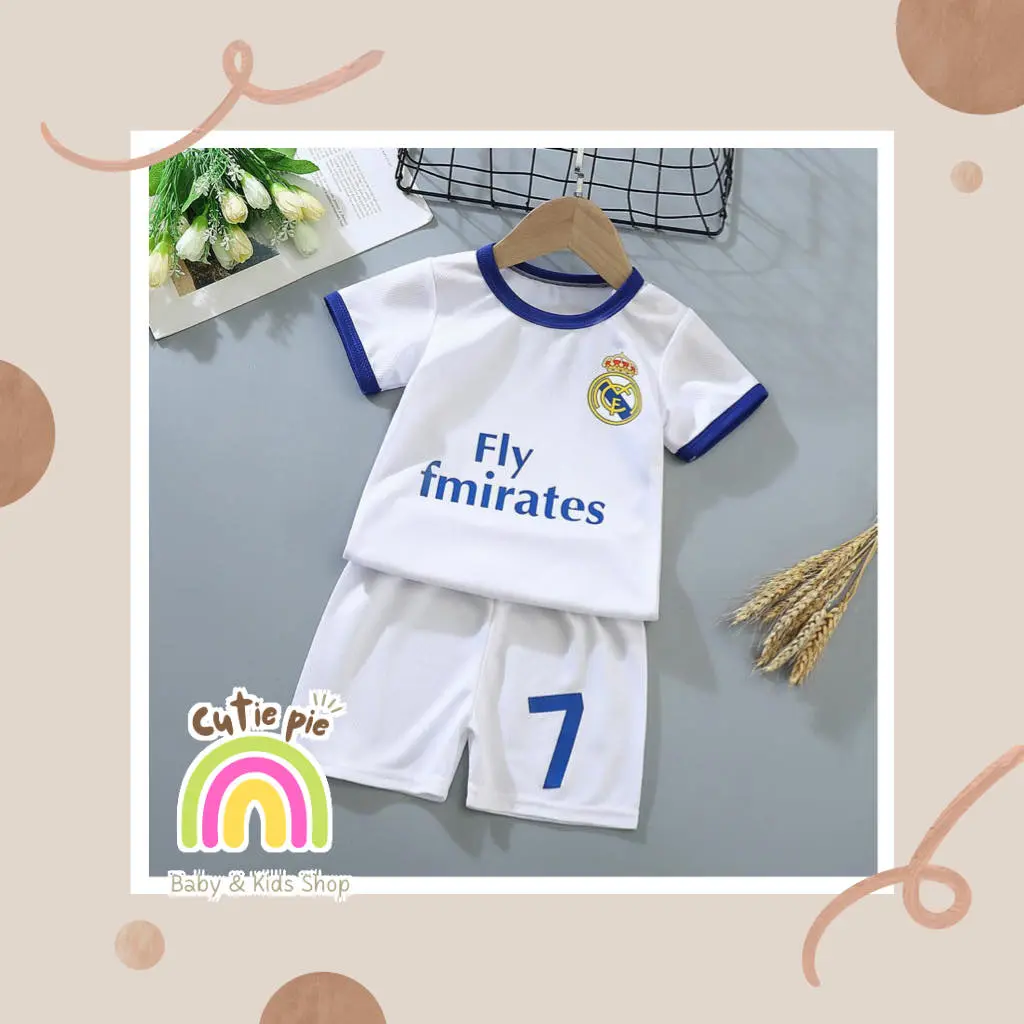 COD // FLYFMIRATES WHITE // SETELAN BAJU IMPORT ANAK / SETELAN BAJU BOLA ANAK LAKI LAKI / SET BAJU BOLA ANAK / KAOS IMPORT ANAK / KAOS Celana Pakaian