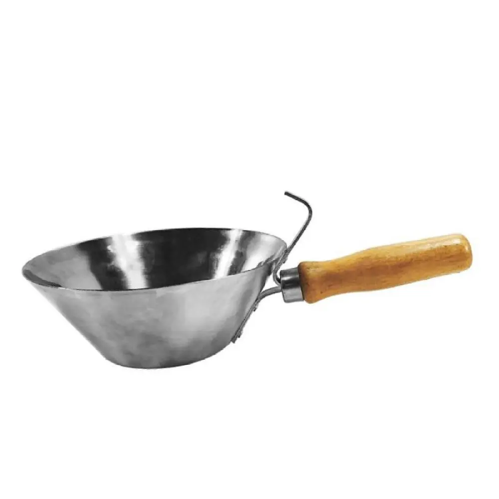 Stainless Steel Bucket Scoops Wooden Handle Water Spoon Concrete Tool for Plasterers DIY Projects Clean Paint Constructions Putty