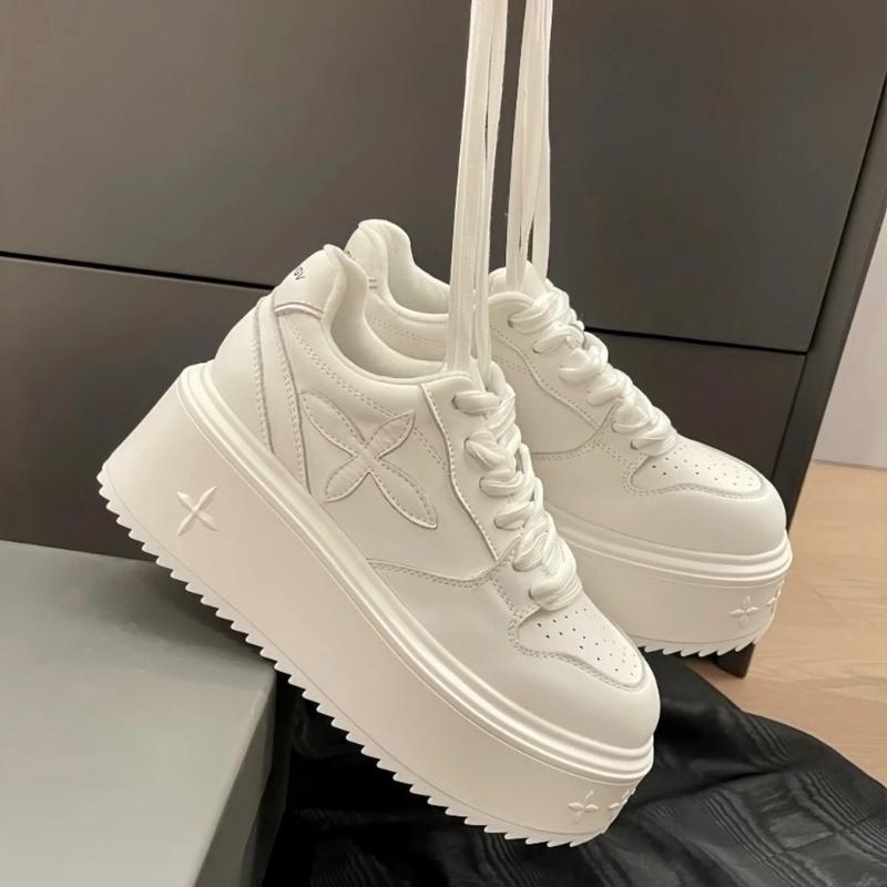 ( Giày Hoa Cao 6.cm trắng thể thao hoa cao  nữ giầy sbama 4.cm)