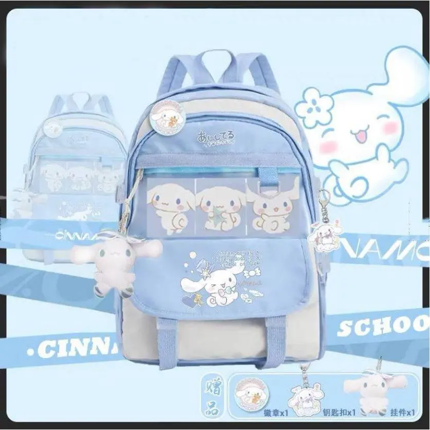 Ba Lô Đi Học Họa Tiết Sanrio Cho Học Sinh Tiểu Học, Túi Đa Năng, Dung Tích Cao, Quế