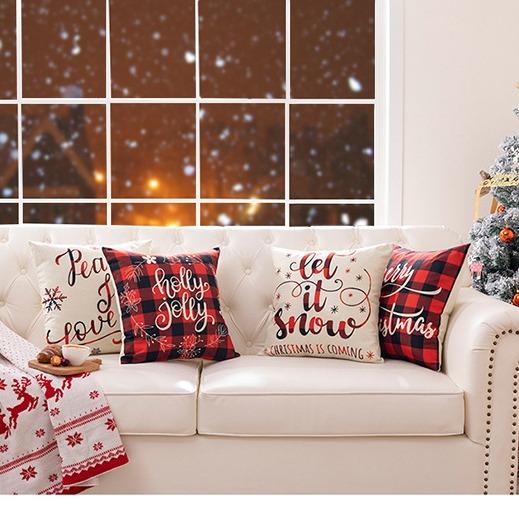   SALE  Áo gối tựa lưng cho mùa Giáng Sinh vỏ gối sofa vải canvas size 45*45cm    áo riêng ruột riêng  