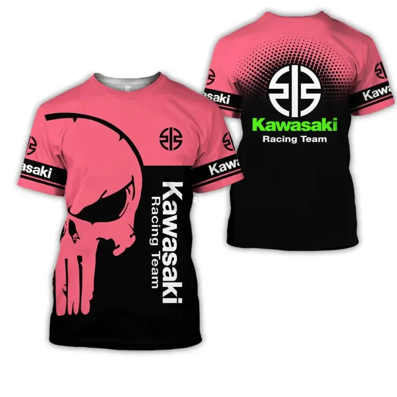 2025 Summer Men's New 3D Printed Kawasaki Motorcycle Polo Shirt Men Street Casual Sports Fashion Button Unisex Polo Top