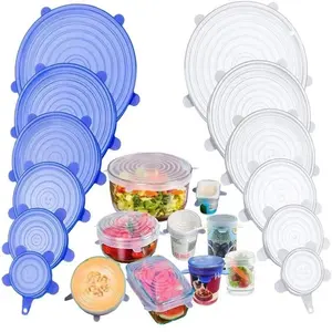 228 PENUTUP MAKANAN SILICON KARET 6 IN 1 / COVER PENUTUP MAKANAN AJAIB / enutup Wadah Makanan 6IN1 Food Cover Penutup Mangkok / Gelas Anti Tumpah Silikon Elastis