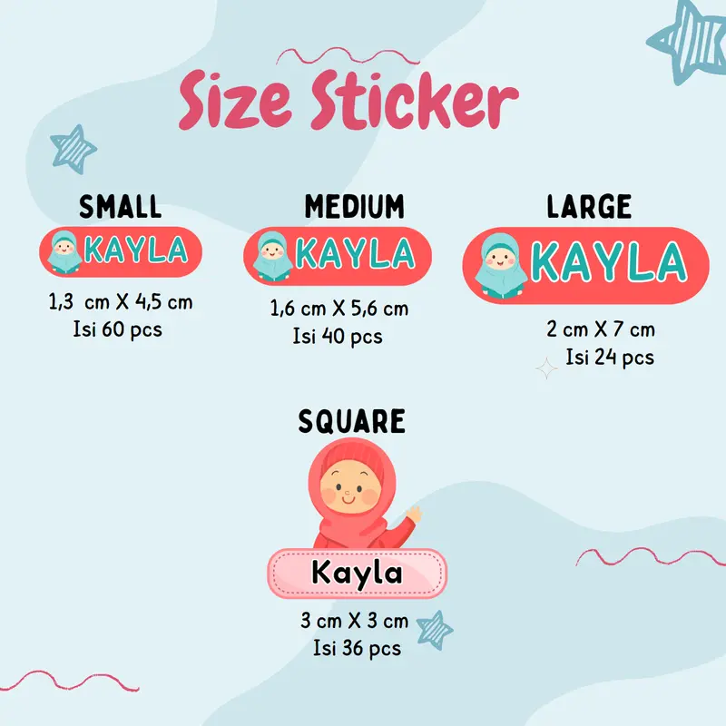 Stiker Nama Barang Waterproof FREE Design Vinyl Premium Glossy 4