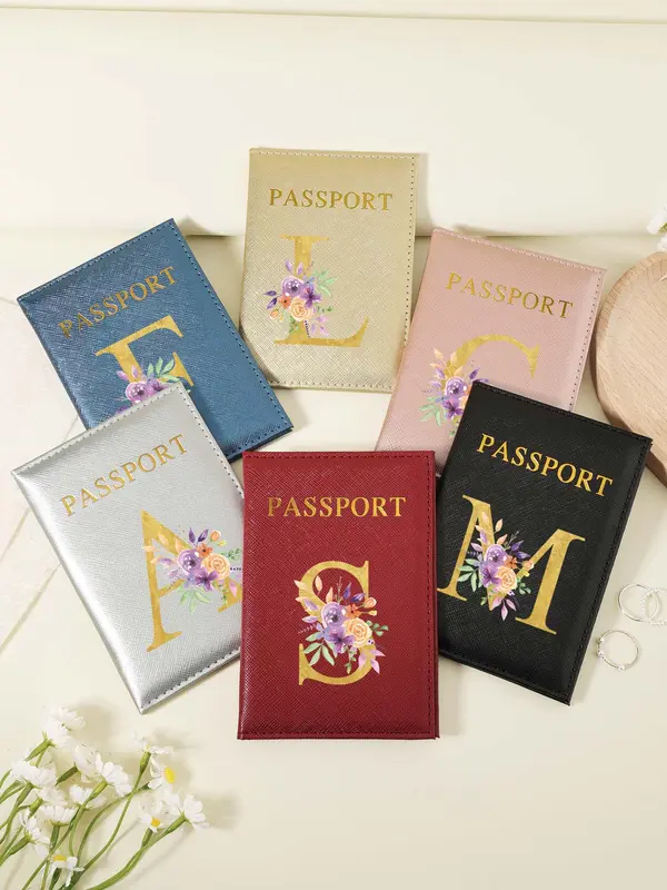 Letter Pattern Passport Holder, Multi Card PU Passport Cover, Portable Travel Card Holder, Stylish Minimalist Design Card Holder for Safe Storage of Cards and Documents 0