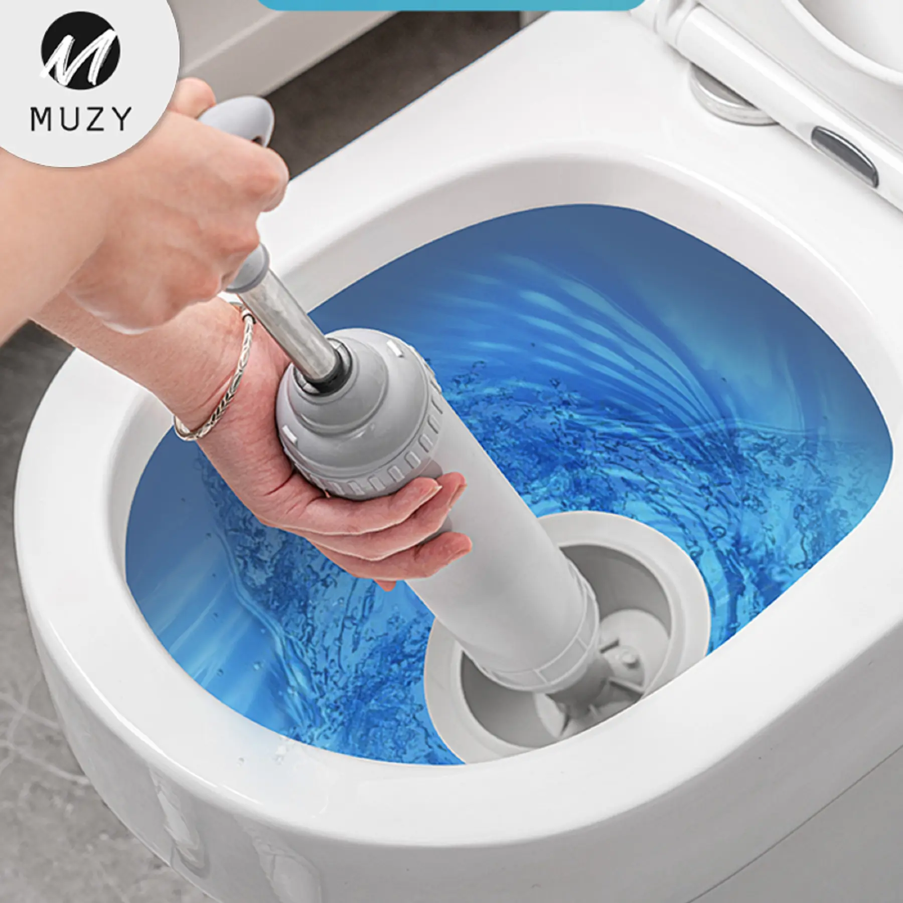 Muzy Penyedot WC Fleksibel Pump Toilet Plunger Pompa WC Duduk Mampet Alat Pembersih Saluran Pipa Tersumbat HSB705