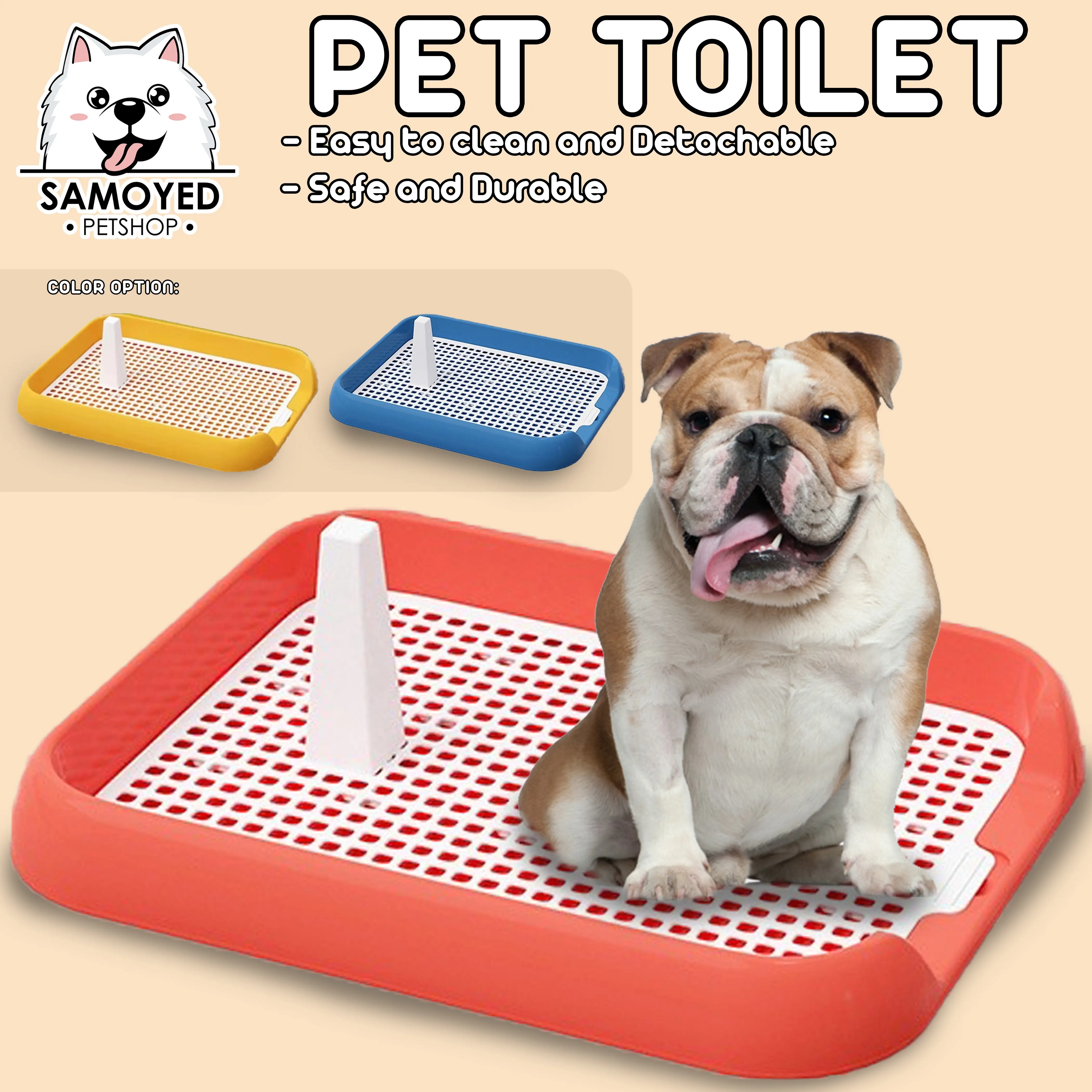 Pet Dog Training Toilet Tray Plastic Mesh Grid Flat Column Pure Color Large Small Dog Training