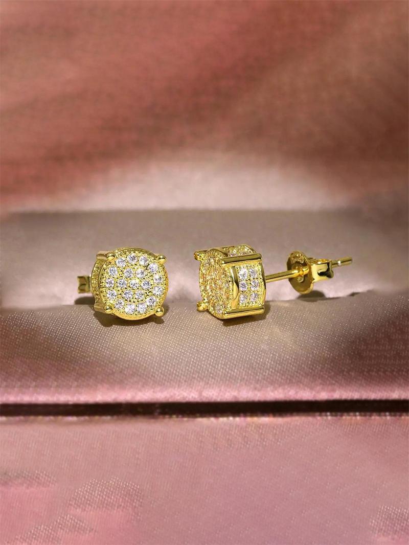 Product Introduction of 925 Sterling Silver Fashion Square Shaped Rhinestone Decorated Earrings, Elegant Jewelry for Party, Daily Clothing Decor for Girl 6