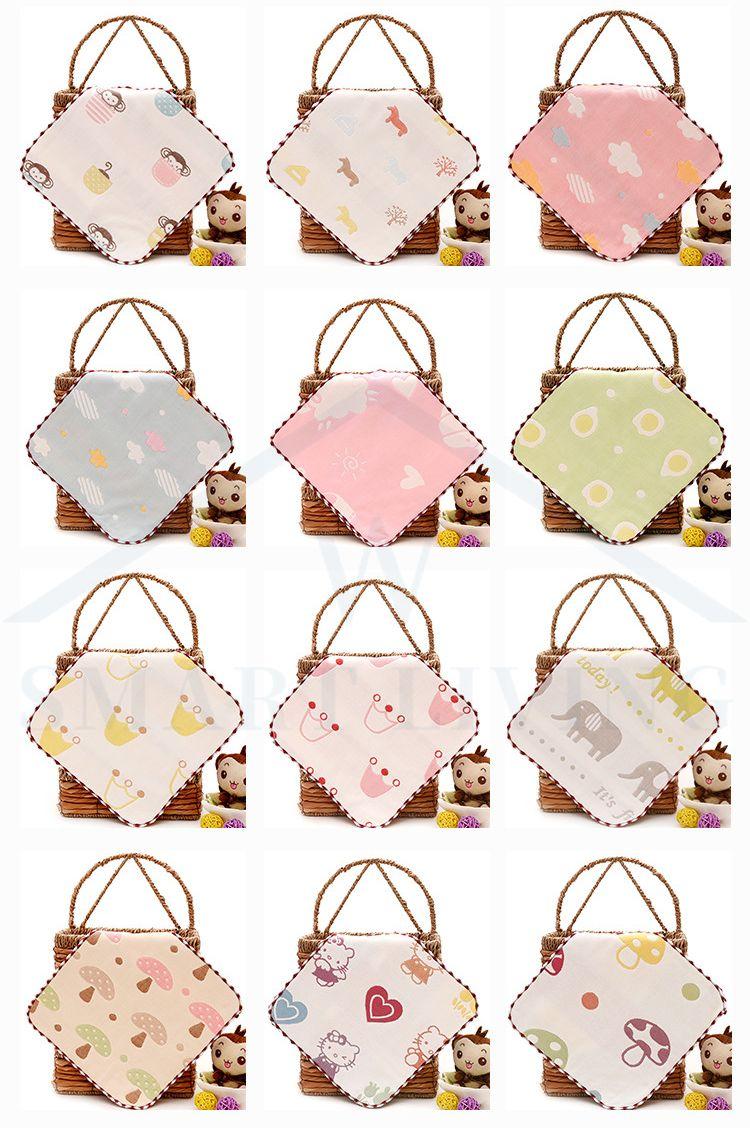 Product Introduction of Combo 5 khăn mặt trẻ em 6 lớp 100% Cotton 25x25 cm Gia Dụng Thông Minh khăn xô trẻ sơ sinh bông 100% thấm hút nước tốt mềm mại thân thiện với da mau khô kháng khuẩn không tẩy trắng màu sắc hình ngẫu nhiên 6