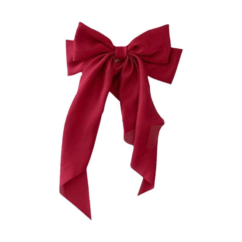 Product Introduction of Korea Elegant Long Bow Hairpin Large Ribbon Hair Clip Ribbon Clip Bow Grip Floating Braid Clip S2H9 24