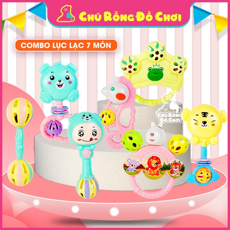 Bộ Đồ Chơi Lục Lạc Xúc Xắc 7 Món – Cho Bé Sơ Sinh Vui Nhộn, An Toàn, Phát Triển Giác Quan | Chú Rồng Đồ Chơi