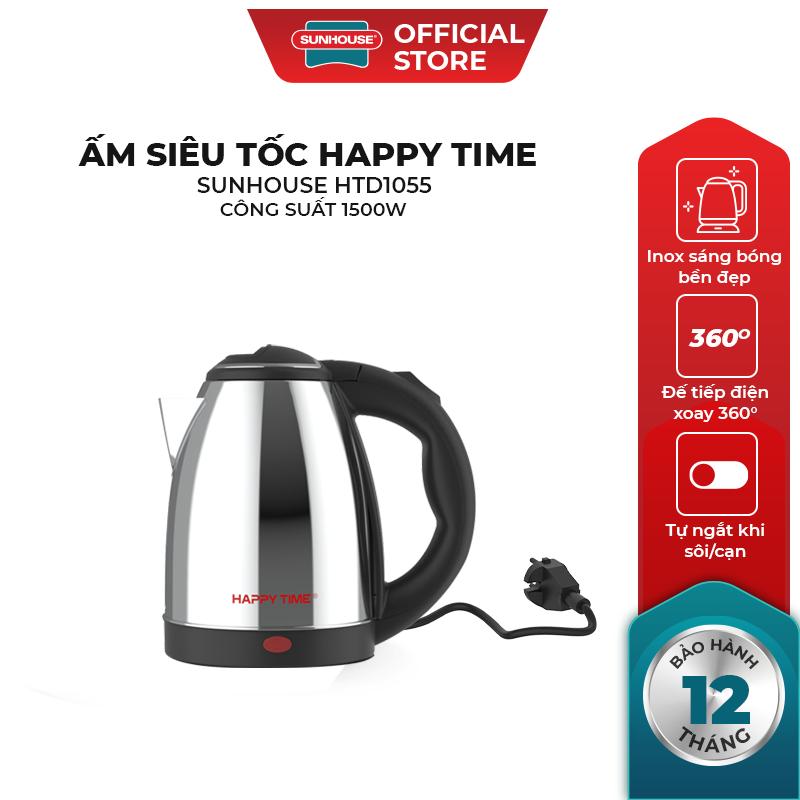 Ấm siêu tốc Inox 1.5L Sunhouse Happy Time HTD1055 - Ấm Đun Nước siêu tốc