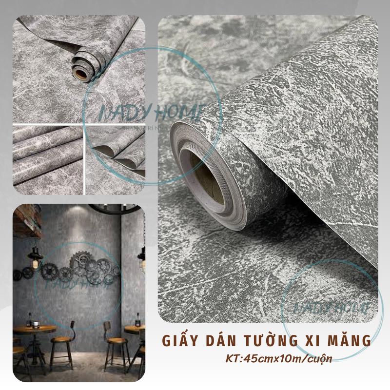 Giấy dán tường xi măng 45cmx10m có sẵn keo - chống thấm nước rất tốt, Siêu đẹp và dễ dán vn đám mây xanh