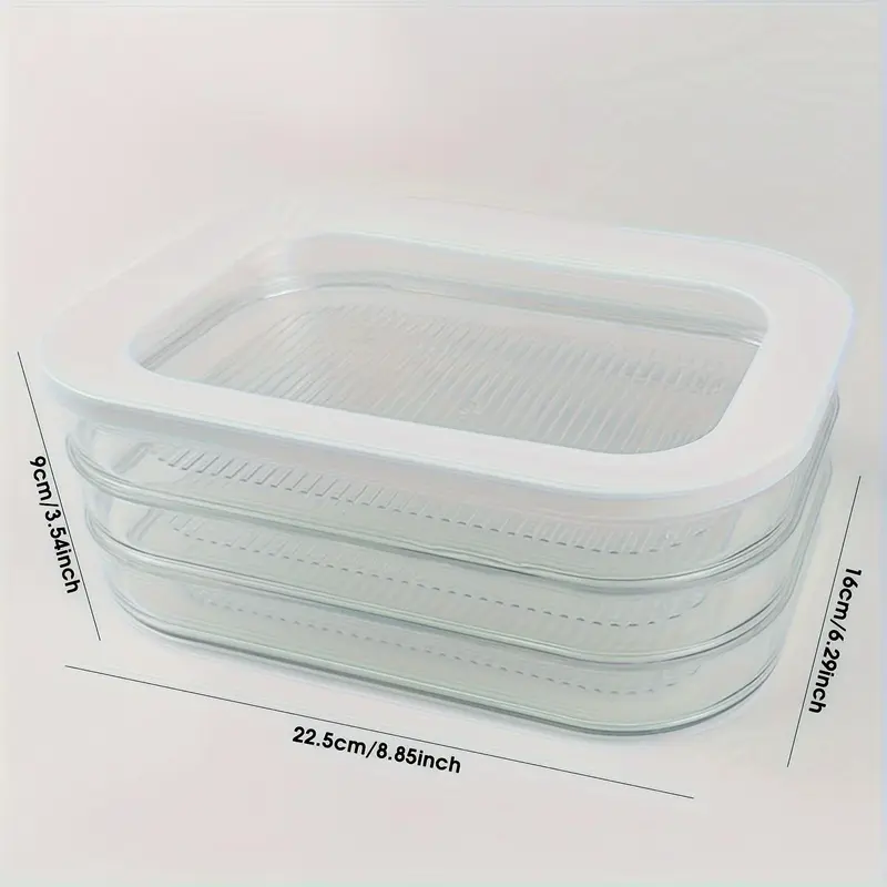 3-layer Leak-proof Food Storage Container Set, 1 Count Reusable Food Processed Meat Storage Box, Kitchen Organization for Home Dining Room Picnic 1
