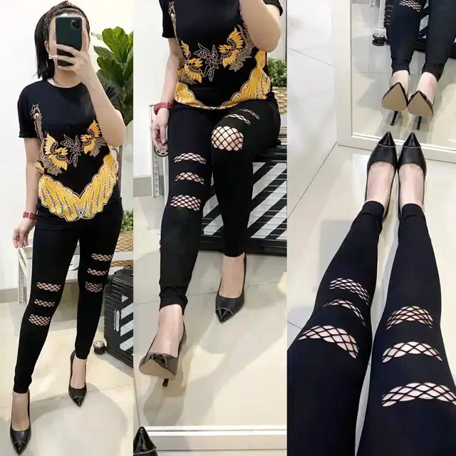 legging jala /legging fashion/legging olahraga/legging wanita/legging Celana Lembut Melar Nyaman Melar Nyaman Panjang