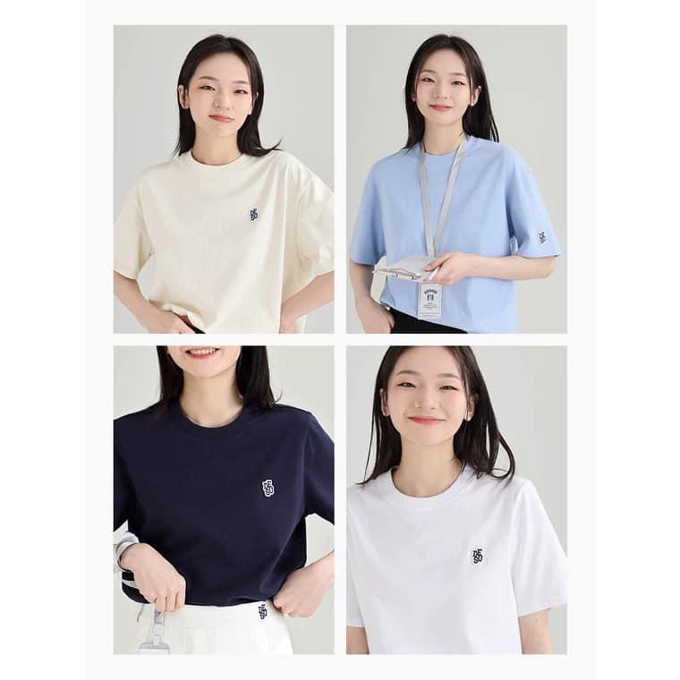 Áo phông DESSUU logo thêu, chất liệu cotton mềm mát