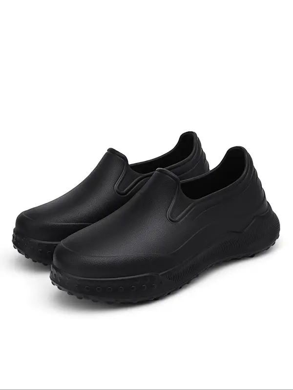 Men's Business Solid Color Slip on Low Top Shoes, 2024 New Style Casual Comfortable Non-slip Work Shoes for Daily Wear, Perfect for Men for Outdoor & Indoor 1