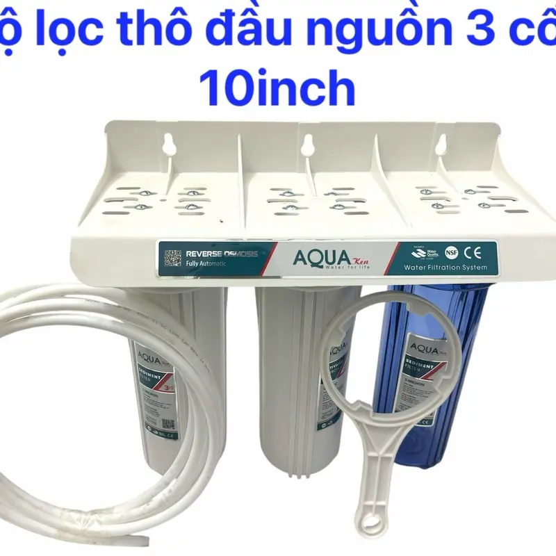 Bộ Lọc Nước Sinh Hoạt 3 Cấp lọc thô 1,2,3 10 inch - Đầy Đủ Giá Đỡ, Tay Văn, Lõi 1,2,3 Vietnam Bộ lọc nước thay thế 0