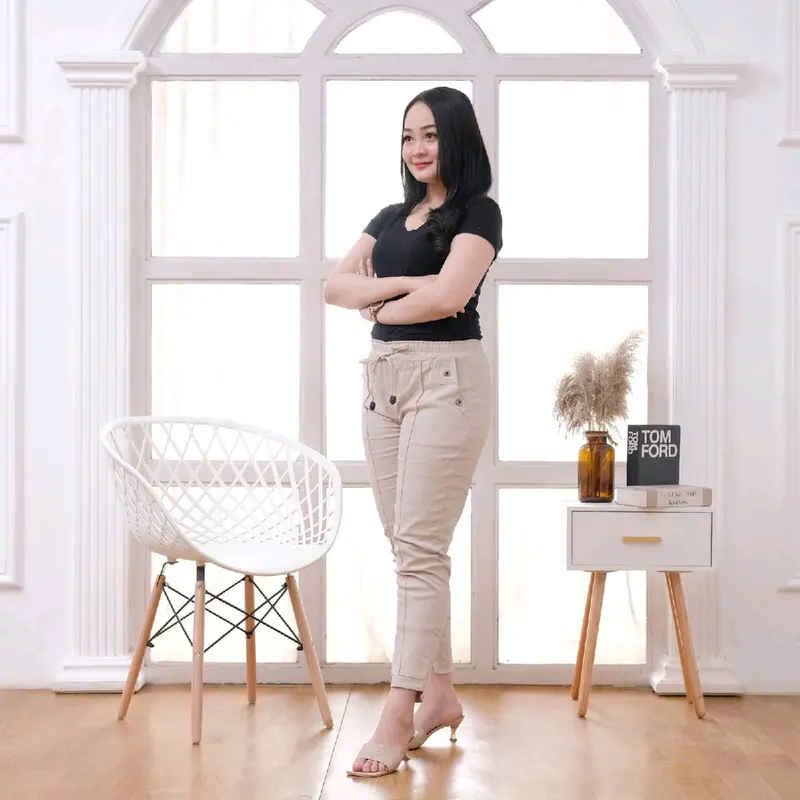 baggy pants combed diamod import kain tebal dan melar 1