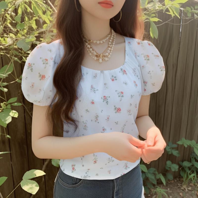 Closet Crush Multi Color Floral Pattern Short Sleeved Blouse - TikTok ...