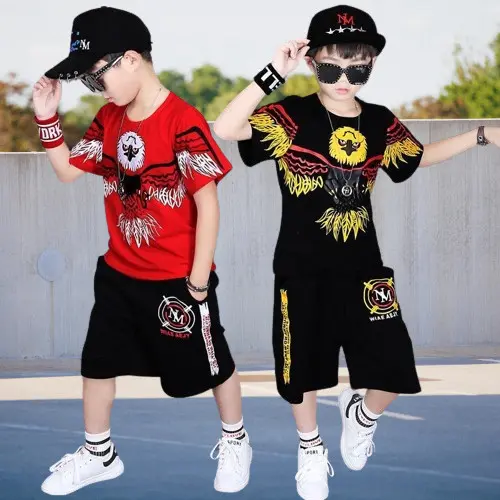 { 12-50kg }.Set Bộ Mã M07. M08 Hình Đại Bàng cho Bé Trai, chất Liệu cotton co giãn 4 chiều mềm mịn, thoáng mát thấm hút mồ hôi tốt, màu sắc đỏ và đen. 5
