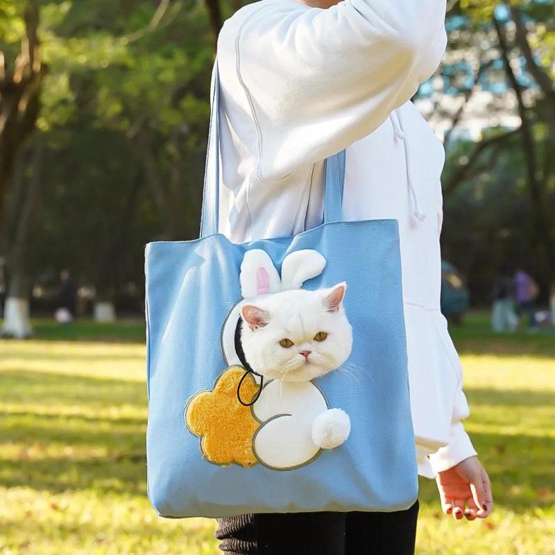 Product Introduction of Pet Canvas Shoulder Bag Lion shaped Cat Tote Bag Comfortable Pet Tote Bag Pet Shoulder Bag Portable Outdoor Cat Tote Bag 16
