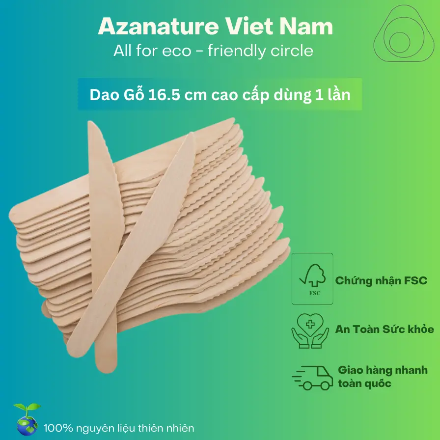 [GIÁ XƯỞNG] 1000 Cái Dao Gỗ - Dài 16cm  - Dùng 1 lần