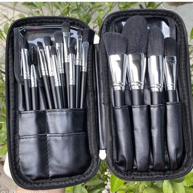 Bộ Cọ KUN Kèm Bao Da Sang Chảnh 14 cây chất lông thú mềm mịn phù hợp makeup cá nhân và chuyên nghiệp