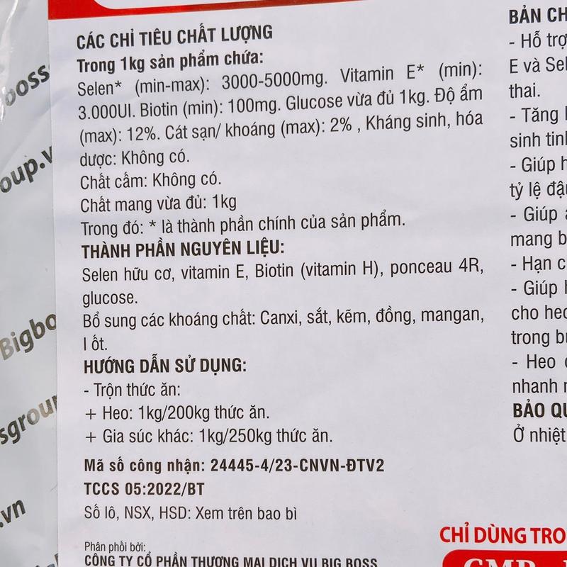 Dưỡng nái an thai giúp thai phát triển tốt đồng điều, khỏe mạnh, nặng cân, nái khỏe sữa tốt heo, trâu bò dê cừu gói kg 5