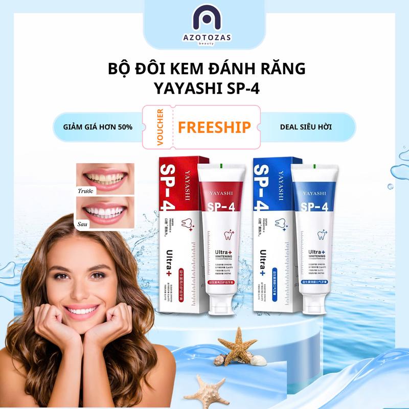 MUA 1 TẶNG 1 KEM ĐÁNH RĂNG YAYASHI SP4 GIẢM HÔI MIỆNG KHỬ VÀNG Ố RĂNG Trắng Răng