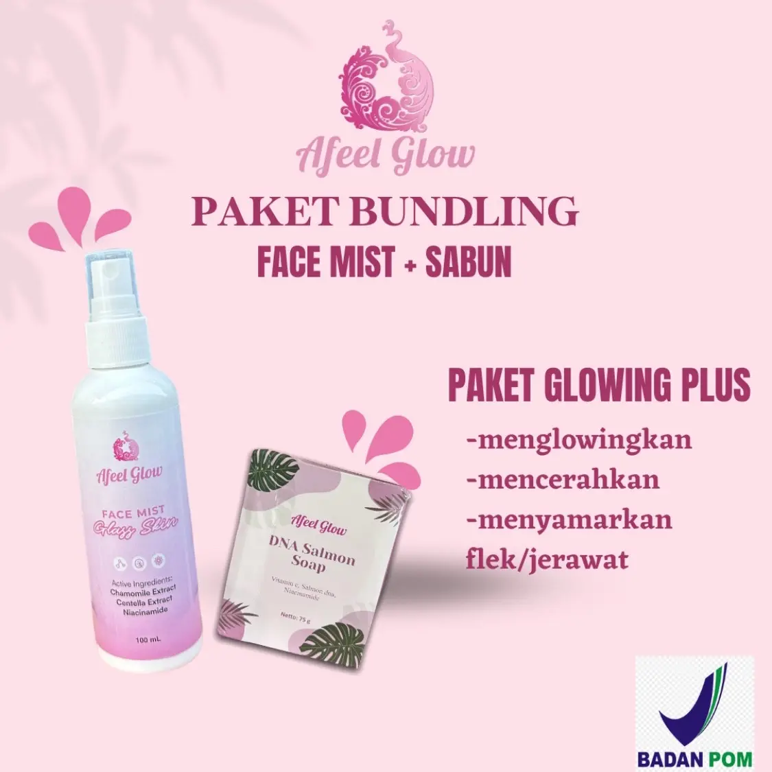 PAKET BUNDLING 2 WAJAH GLOWING (facemist dan sabun glowing)