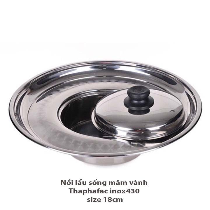 Nồi lẩu sống mâm vành BaoThanhPhat inox 430 size 18cm cao cấp xoong  nồi