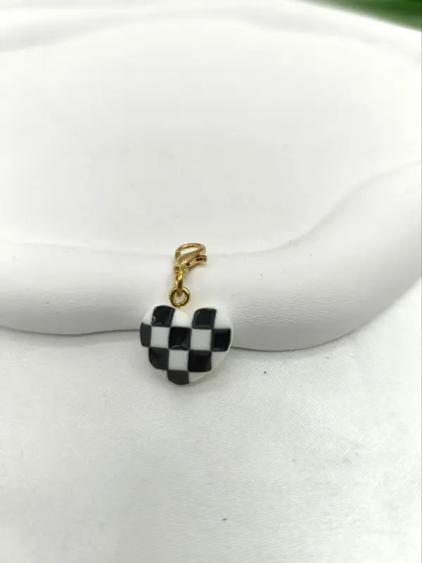 Checkerboard Pattern Heart Shaped Pendant, Cute Keychain for Women & Girls, Fashion Accessories for Daily Life, Trendy All-match & Exquisite Keychain for Birthday Gift, Valentine's Day, Gift 3