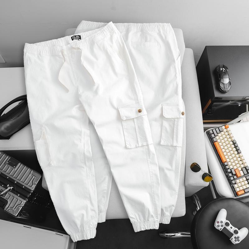 [bigsizemen] Quần kaki jogger túi hộp màu trắng thời trang cỡ đại bigsize nam < 140kg