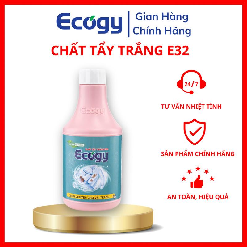 Tẩy trắng quần áo Ecogy Hỗ trợ làm trắng sáng làm sạch vết ố vàng vết két mồ hôi vết đồ ăn đồ uống vết thuốc sát trùng trên quần áo trắng. Sản phẩm dạng bột Trọng lượng 250g