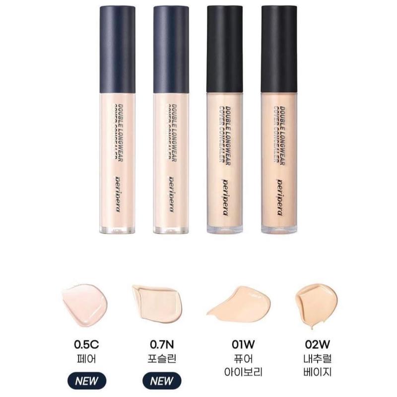  Kem che khuyết điểm Double Longwear Cover Concealer 5.5G từ PERIPERA - Màu Ivory Pure Natural Beige và Classic Sand - Nữ Women 