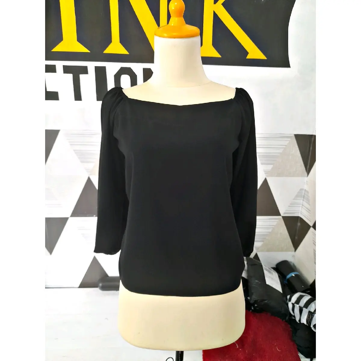 Baju Atasan EMMA Model Terbaru Plus Size Polos Santai Katun Hitam