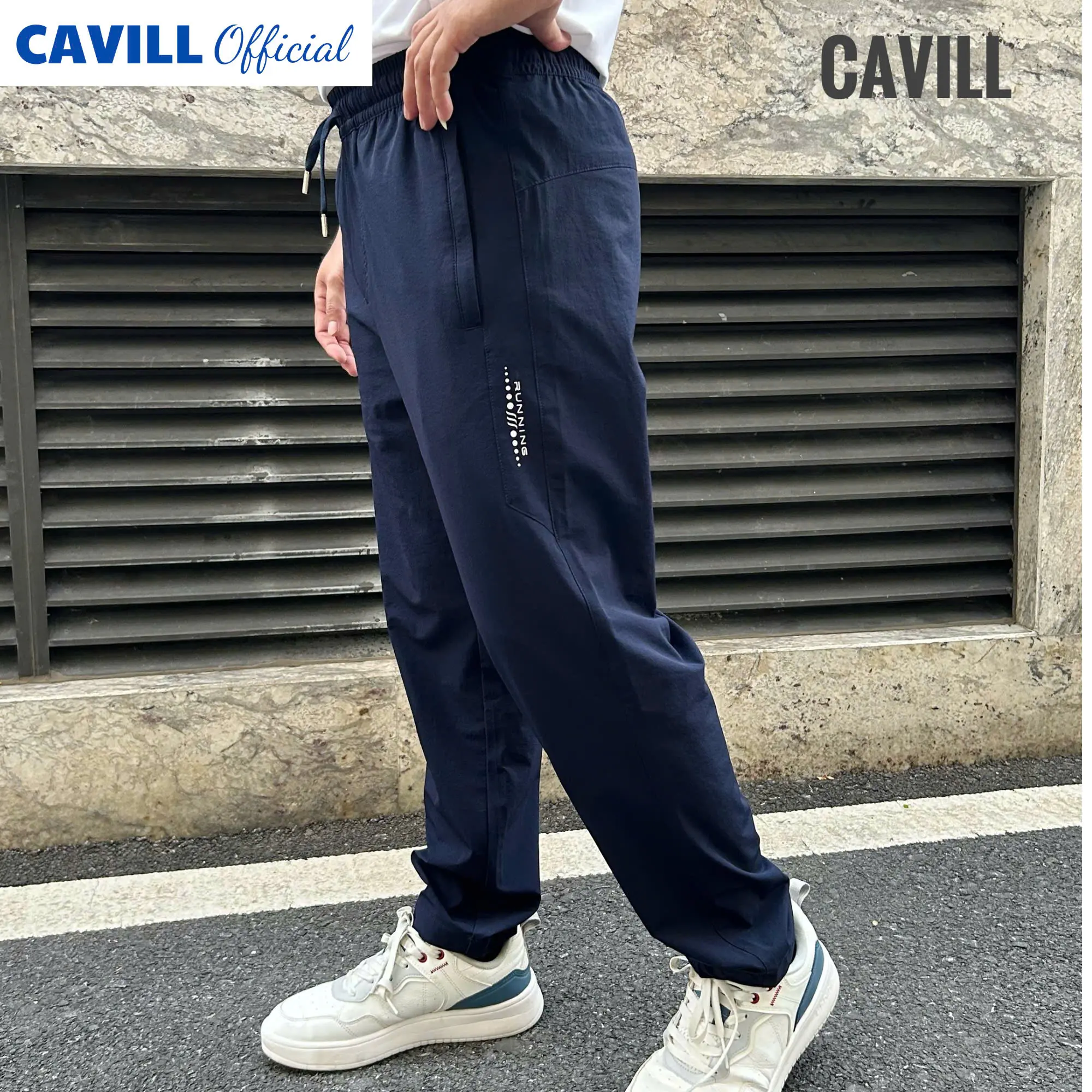 (NAM) Quần gió 4 mùa cao cấp CAVILL, Co giãn, Nhẹ mềm, Cản gió chống bụi, Dáng thể thao, ống suông, 4 màu trung tính