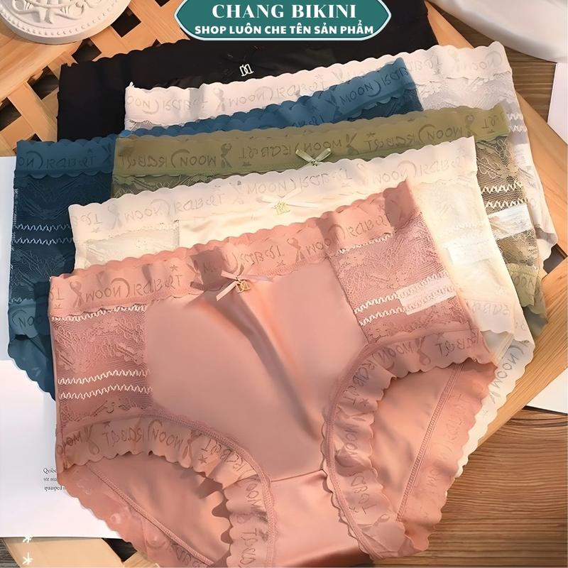  Sét 5 Quần Lót Nữ Đúc Su Lụa Satin Siêu Nhẹ Phối Viền Ren Siêu Hot - Women's Underwear quần _ 