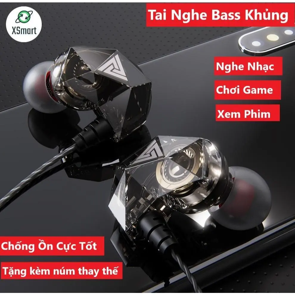 📣Free Ship📣  Tai Nghe Phone Nghe Nhạc Chơi Game QKZ AK2 Pro 2025 Mới Nhất Âm Thanh Super Bass, Dây Chống Rối, Có Mic Đàm Thoại