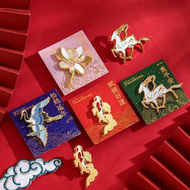Patriotic Chest Flag Pins Chinese Style National Day Performance Badges Wholesale for Kindergarten Children Activities